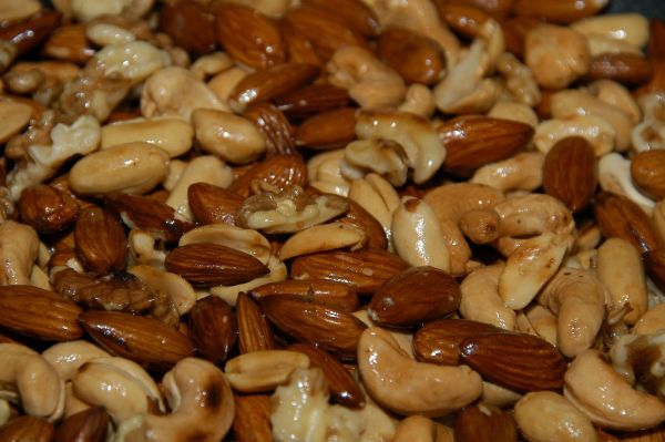 Almonds, cashews, and walnuts