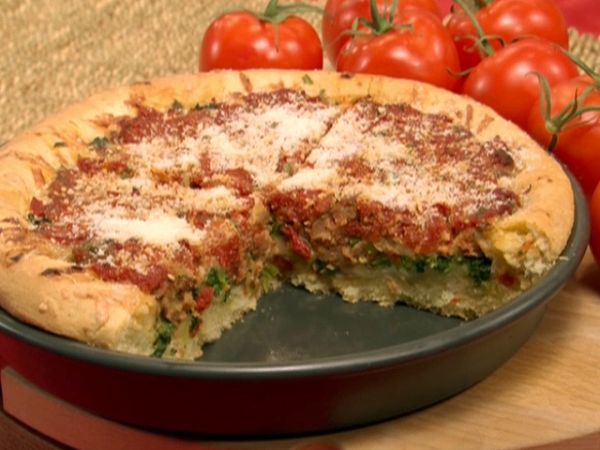 Broccoli deep dish pizza