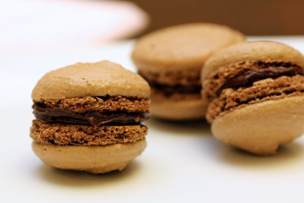 Chocolate hazelnut macaroons