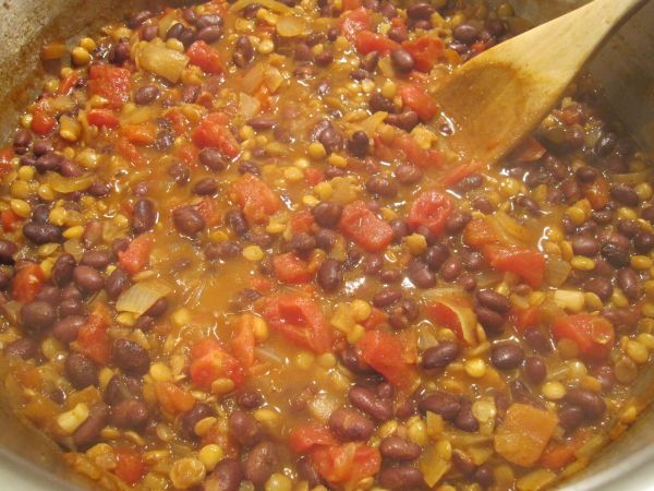 Lentil and black bean soup