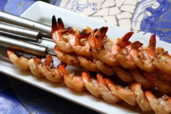 Marinated grilled shrimp