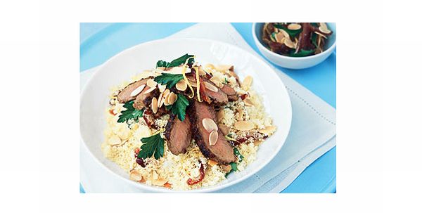 Moroccan spiced lamb with almond couscous