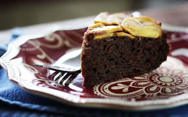 Plantain gingerbread upside down cake