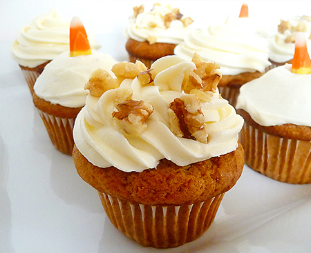 Pumpkin Cupcakes with Cream Cheese Frosting