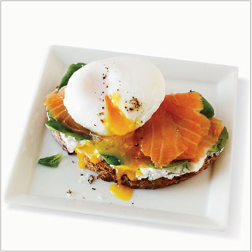 Salmon and egg sandwich