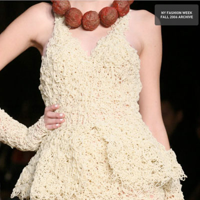 Spaghetti Dress with Meatball Necklace