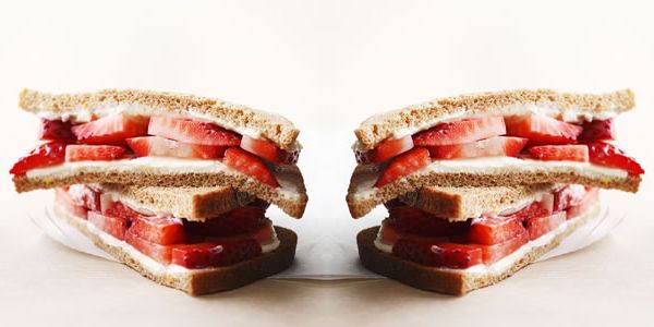 Strawberry and cream sandwich