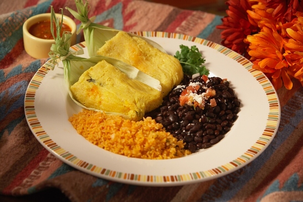 Tamales with corn.