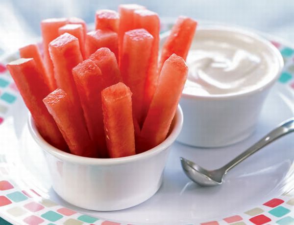 Watermelon dip sticks