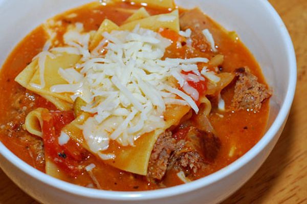 Cheese lasagna soup