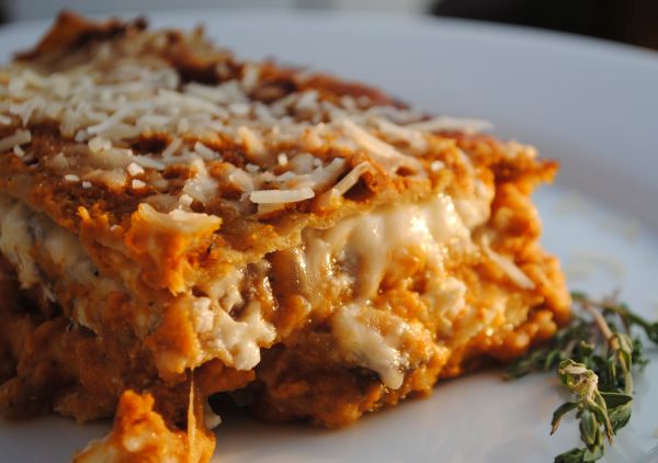 Pumpkin and vanilla flavored lasagna