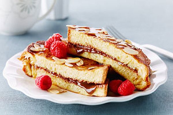 Raspberry chocolate stuffed French toast