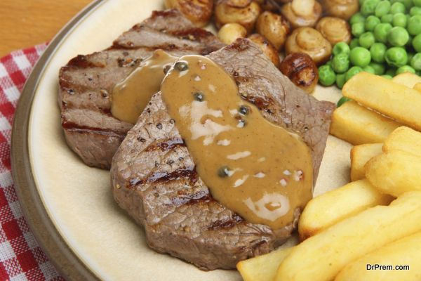 Beef Steaks with Peppercorn Sauce