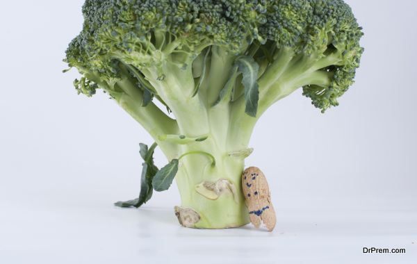 broccoli and peanuts