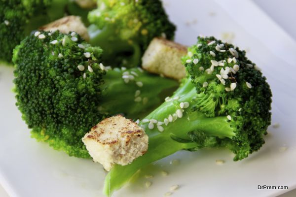 Broccoli and tofu