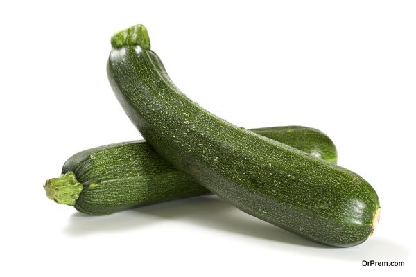 two fresh zucchini isolated