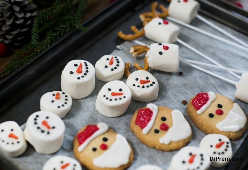 Marshmallow snowman cookies